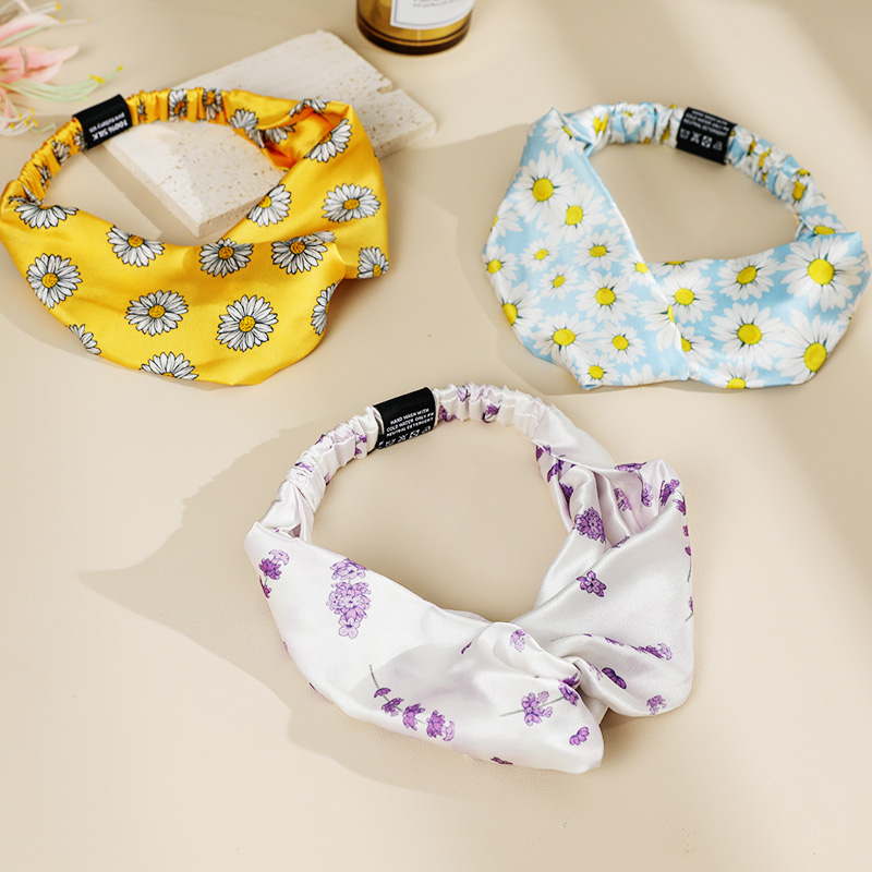 19 Momme Printed Mulberry Silk Head Hair Elastic Band for Woman