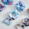 Tie-dye 19 Momme Flower Print 100% Silk Scrunchies in stock