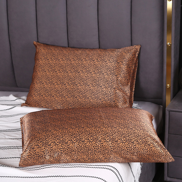 Wholesale Printed 100% Mulberry Silk Pillowcase- Yellow Leopard